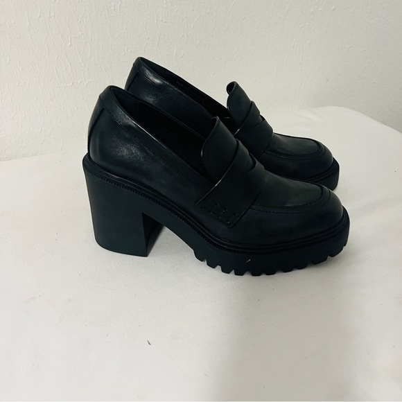 Aldo Women’s Size 6 MIA Dalilah Platform Lug Soles Loafers Black NIB Gothcore - Picture 2 of 9